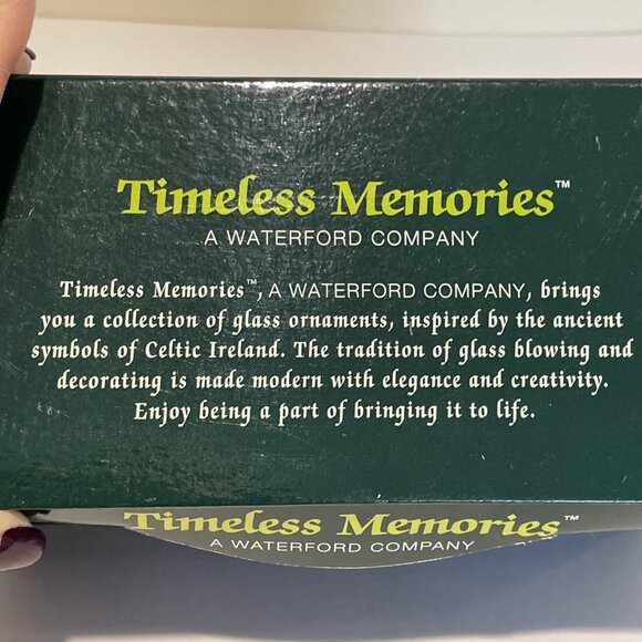 TIMELESS MEMORIES Waterford Hand Crafted Glass Ornaments 3" Blue Sequin 2003 NEW - Picture 6 of 7